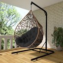 Ver imagem 1 de Cadeira Balanço Ninho Suspenso Gota Tramado com Suporte e Almofada Impermeável