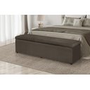 Ver imagem 2 de Calçadeira Baú 100 cm Suede Marrom Claro