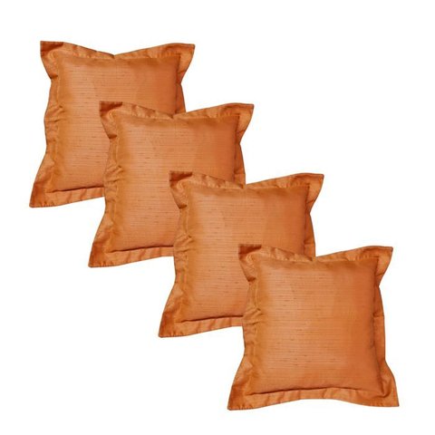 Kit 4 Capas de Almofada Tafetá 45x45 Laranja com Zíper Invisível ? Magic Enxovais