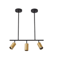 Ver imagem 1 de Lustre Pendente Moderno Kalla 50cm 3 Spots Dourado e Preto
