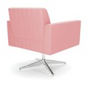 Ver imagem 4 de Kit 2 Poltronas Giratória Viena Gomada Suede Rosê Base Cromada - D’Rossi