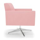 Ver imagem 5 de Kit 2 Poltronas Giratória Viena Gomada Suede Rosê Base Cromada - D’Rossi