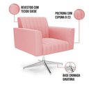 Ver imagem 3 de Kit 2 Poltronas Giratória Viena Gomada Suede Rosê Base Cromada - D’Rossi