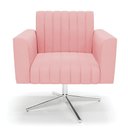Ver imagem 6 de Kit 2 Poltronas Giratória Viena Gomada Suede Rosê Base Cromada - D’Rossi