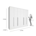 Ver imagem 4 de Guarda-Roupa Casal 6 Portas 8 Gavetas 270cm Sevilla