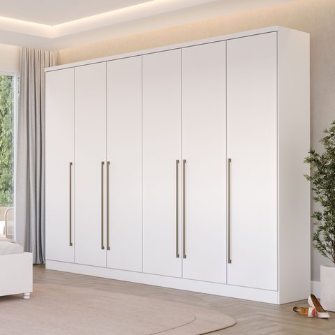 Guarda-Roupa Casal 6 Portas 8 Gavetas 270cm Sevilla