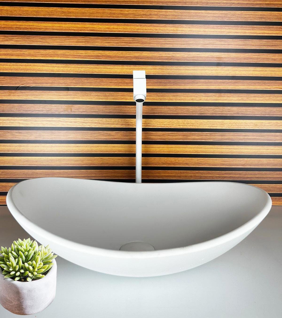 Cuba de Vidro Oval 38cm Branco Fosco - 3