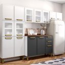 Ver imagem 1 de Cozinha Completa Aço C/ Portas Vidro Branco Bella Bertolini