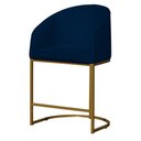 Ver imagem 1 de Poltrona Banqueta Mia Recepção Suede Base Metal Dourada - Estopar