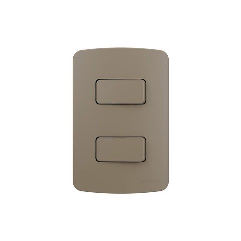Interruptor Simples Duplo Margirius B3 Colors 10a com Placa 4x2 Argila