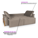Ver imagem 5 de Sofá Cama Retrátil 3 Lugares Atlanta