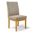 Ver imagem 2 de Cadeira de Sala de Jantar Estofada Gomes Madeira Maciça Suede Bege G78 - Gran Belo Cadeira de Jantar