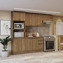 Ver imagem 1 de Armário de Cozinha Completa 100% Mdf 270cm Nogueira Celeste Kappesberg
