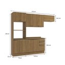 Ver imagem 3 de Armário de Cozinha Completa 100% Mdf 270cm Nogueira Celeste Kappesberg
