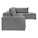 Ver imagem 4 de Sofá Retratil com Chaise Direita Titan 7 Lugares 3,56m Tecido Linho