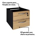 Ver imagem 5 de Gaveteiro Suspenso 2 Gavetas e Chave Escrivaninha Mac Pr F5 Cor:nogal com Preto
