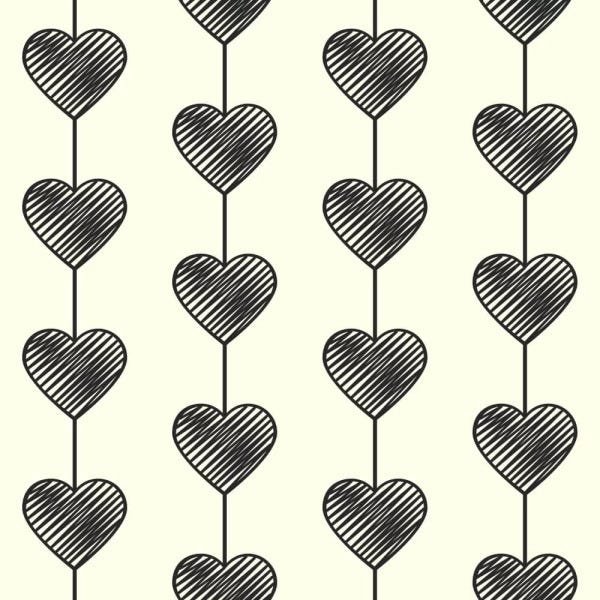 Papel de Parede Heart Curtain Black - 0,58 x 2,50 metros - 1