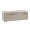 Ver imagem 3 de Recamier com Rodinhas Madri 1,40m Suede Bege - Inova Decorações