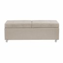 Ver imagem 2 de Recamier com Rodinhas Madri 1,40m Suede Bege - Inova Decorações