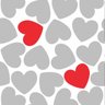 Papel de Parede Corações Espalhados - 0,58 x 3,00 metros - 1