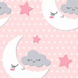 Papel de Parede Lua Fofa - 0,58 x 3,00 metros - 1