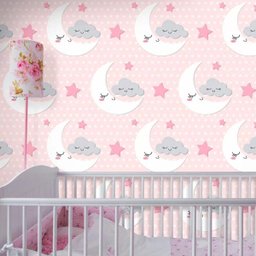 Papel de Parede Lua Fofa - 0,58 x 3,00 metros - 2