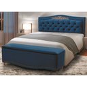 Ver imagem 2 de Cabeceira e Calçadeira Baú Cama Box Casal Queen Size Belize 160cm Luxor Azul Marinho - Desk