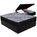 Ver imagem 1 de Cama Box Baú Preto e Colchão Airtech Pampa Molas Ensacadas Queen Ortobom