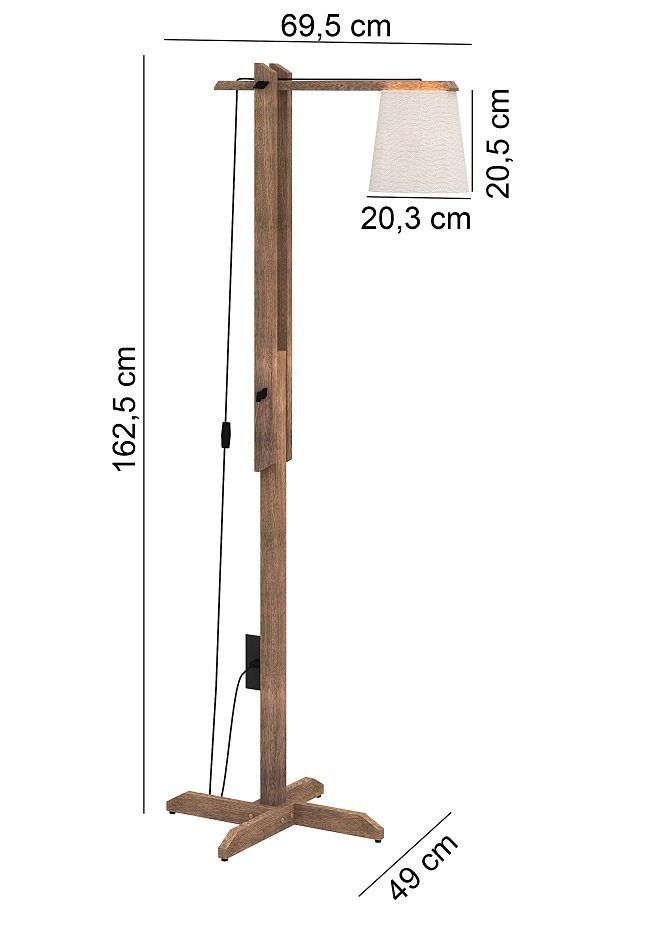 Abajur de Quarto Luminária de Chão Articulável Leitura:palha - 3