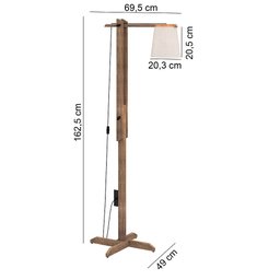 Abajur de Quarto Luminária de Chão Articulável Leitura:palha - 3