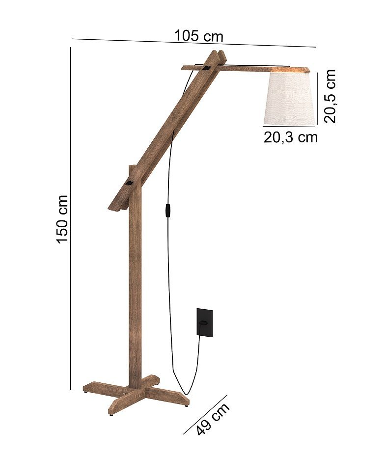 Abajur de Quarto Luminária de Chão Articulável Leitura:palha - 4