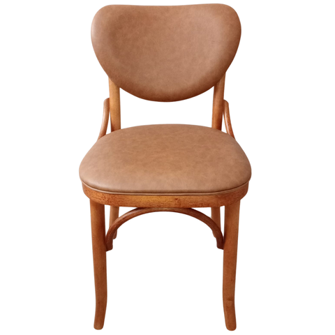 Cadeira Mad Assento e Encosto Facto Vegan Conhaque Sala Jantar Cozinha Gourmet Decoracao Castanho