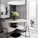 Ver imagem 4 de Mesa de Jantar Tulipa Saarinen Redonda 110 Cm Mármore Carrara Base Preta Linn Design Mesa de Jantar
