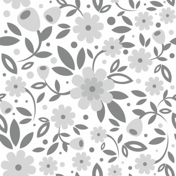 Papel de Parede Big Flowers Gray - 0,58 x 3,00 metros - 1