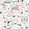 Papel de Parede Cats Ilustra - 0,58 x 2,50 metros - 1