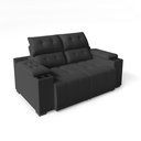 Ver imagem 3 de Sofá Retrátil e Reclinável 2 Lugares 180cm com USB e Porta-Copos Verona Veludo Titânio