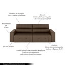 Ver imagem 3 de Sofá Retrátil 4 Lugares 264cm 2 Módulos Nero Couro Cappuccino G52 - Gran Belo