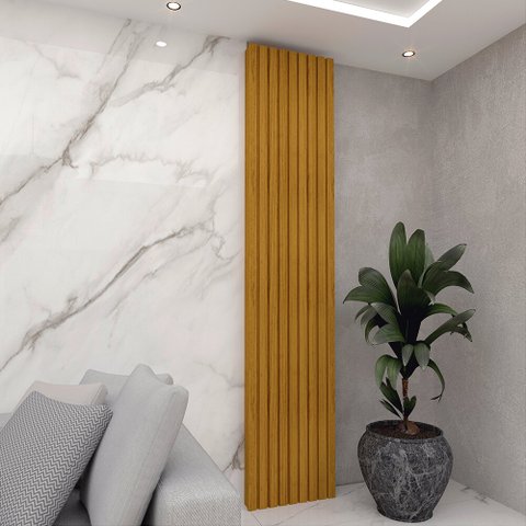 Painel Ripado em Barra 250x49,6cm (1,24m²) MDF Gelius Móveis