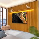 Ver imagem 1 de Painel Ripado Para Sala TV Até 85 Polegadas Com LED E Prateleira Naturale Notável Shop JM
