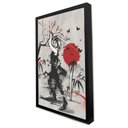 Ver imagem 2 de Quadro Decorativo Caixa Mulher Samurai Tacolado Moldura Caixa Alta 4,5cm Madeira sem Vidro 80 X 120