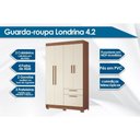 Ver imagem 2 de Guarda Roupa Solteiro 4 Portas e 2 Gavetas C/ Pés Londrina 4.2 Jatobá - Santos Andirá