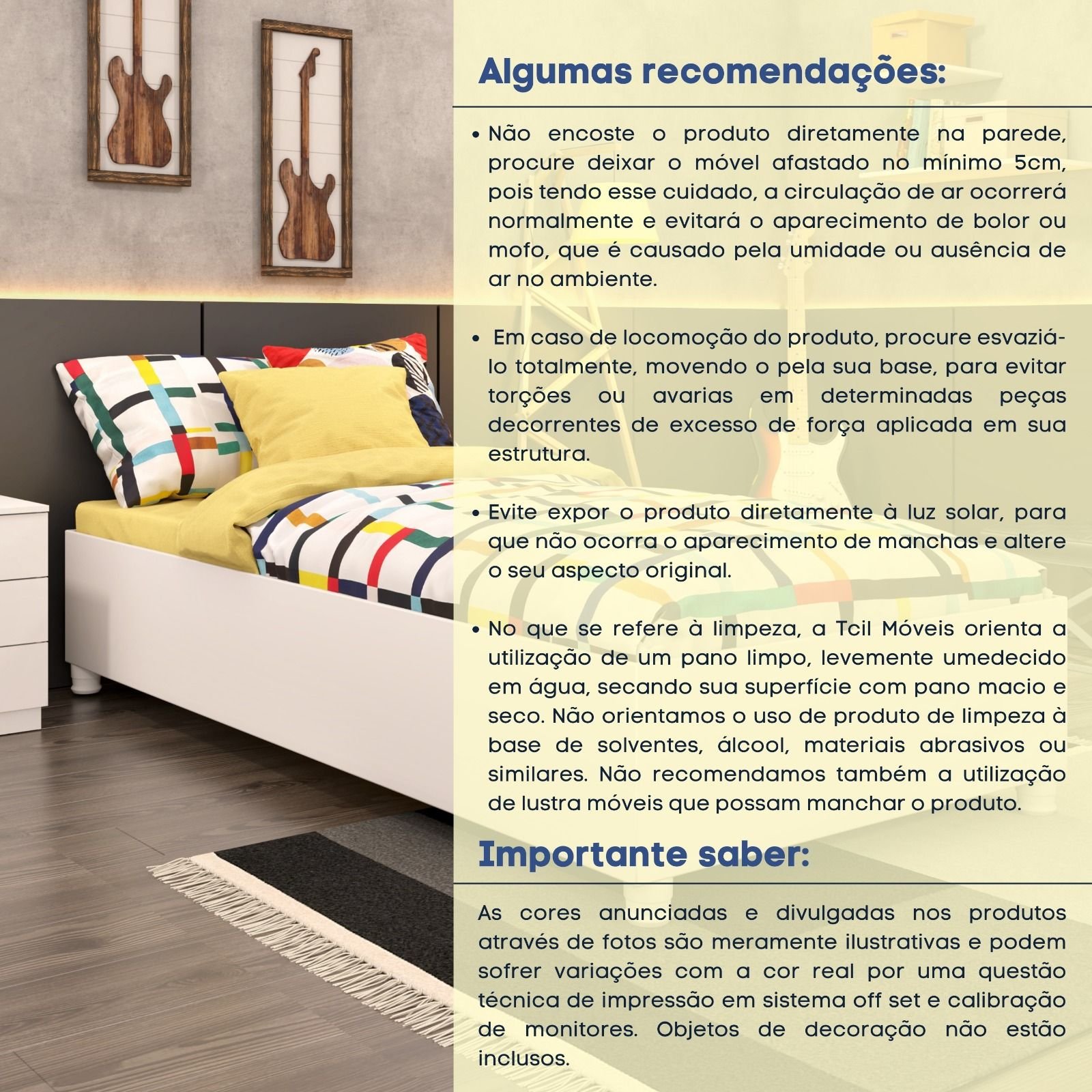 Cama Solteiro em MDP 94cm x 193cm Mônaco   - 4