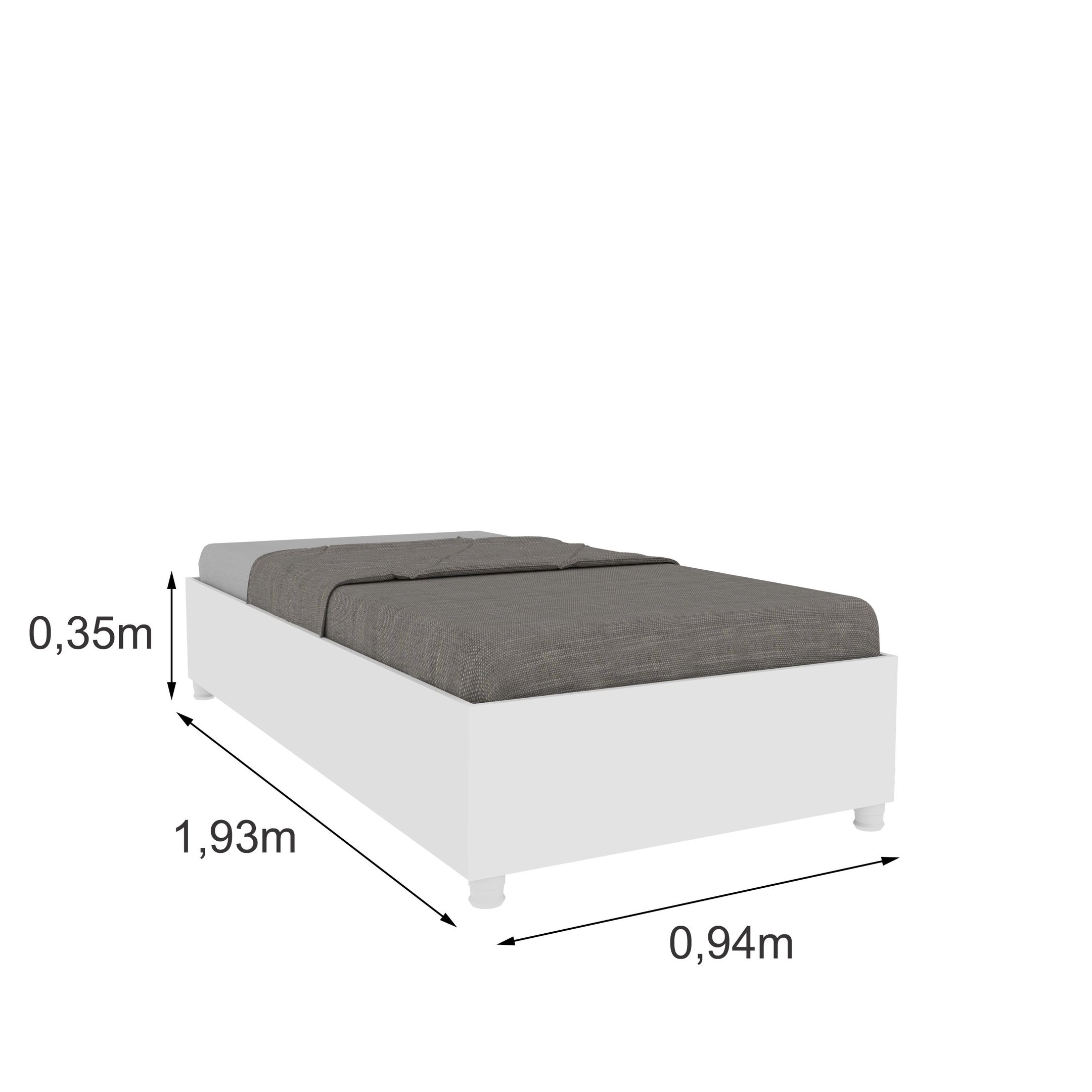 Cama Solteiro em MDP 94cm x 193cm Mônaco   - 5