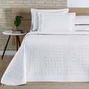 Ver imagem 1 de Colcha King Size Casa Blanca 200 Fios Bordado 100%algodao Super Luxuoso Madri:branco