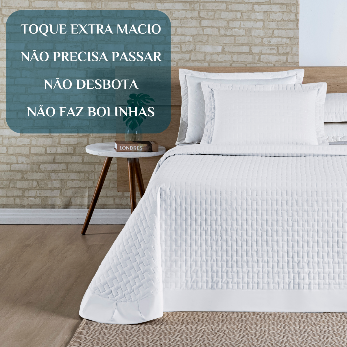 Colcha King Size Casa Blanca 200 Fios Bordado 100%algodao Super Luxuoso Madri:branco - 4