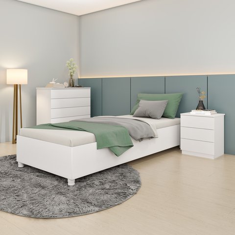 Cama Solteiro em MDP 94cm x 193cm Mônaco  