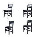 Ver imagem 1 de Kit 4 Cadeira Fixa Estofada de Madeira Cor:preto