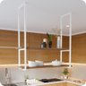Nicho Branco Prateleira Suspensa Teto Cozinha Madeira 1.20mt - 1