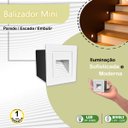 Ver imagem 3 de 11 Balizador de Parede Branco Mini Embutido Garagem Lup75
