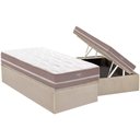 Ver imagem 1 de Conjunto Box Baú Solteiro: Colchão Molas Herval Maxspring Livorno + Base Crc Suede Clean (88x188)